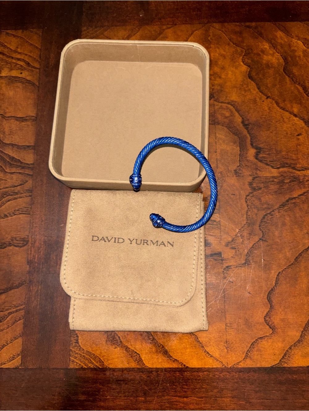 David Yurman Blue Cable Cuff Bracelet -